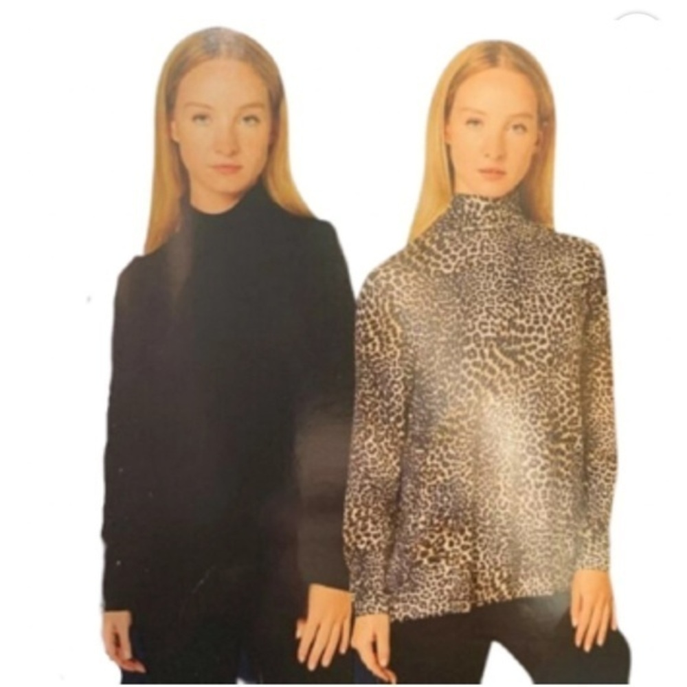 Adrienne Vittadini Women's Relaxed Fit Turtleneck 2-Pack NWOT